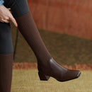 Dallas Bota Feminina Texana Western Cano Longo com Malha - Marrom